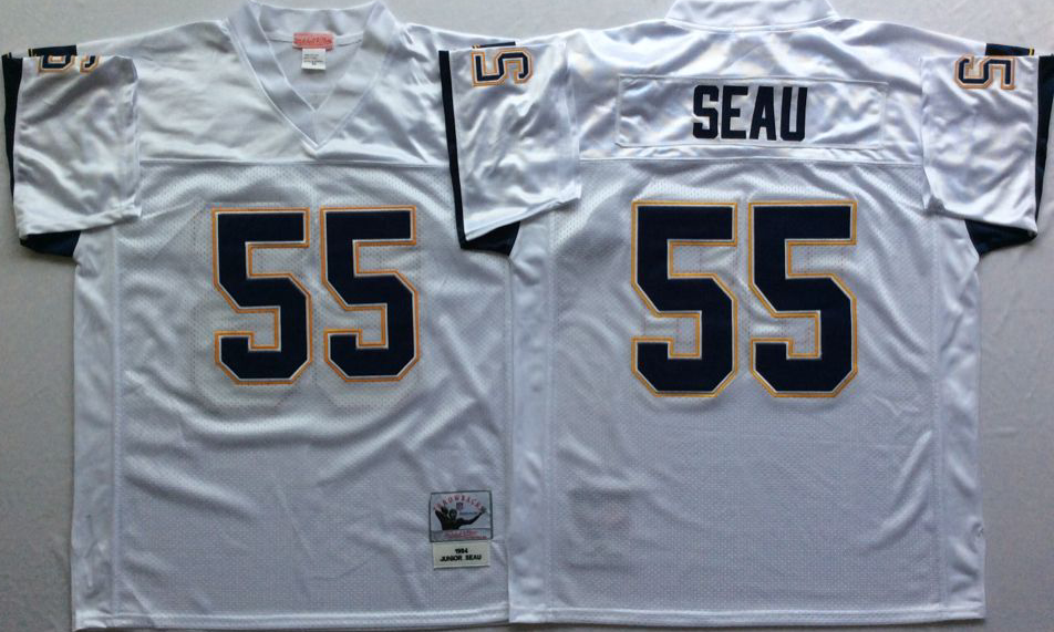 NCAA Men San Diego Chargers White #55 seau